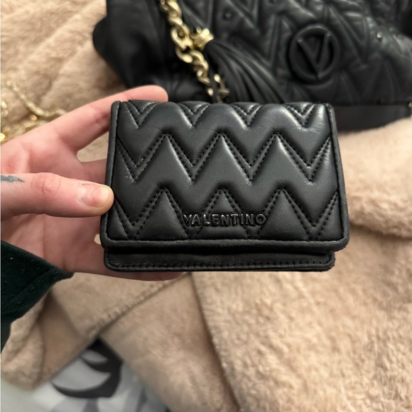 Mario Valentino Black Chevron Wallet